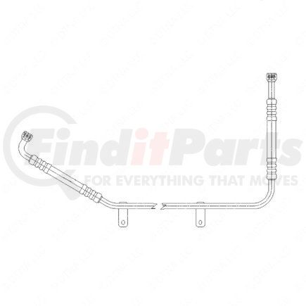 A22-51712-001 by FREIGHTLINER - A/C Hose - 24/45 deg, 20 in., Assembly, #6, Right Hand