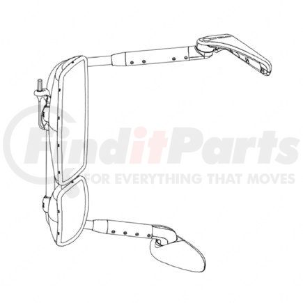 A22-60478-000 by FREIGHTLINER - Door Mirror - Gray, Left Side