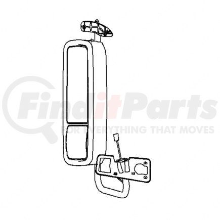 A22-62161-010 by FREIGHTLINER - Door Mirror - Assembly, Rearview, Outer, Wide, Remote, Painted, Right Hand Drive, Left Hand