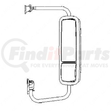 A22-62161-013 by FREIGHTLINER - Door Mirror - Assembly, Wide, Remote, Bright, Right Hand