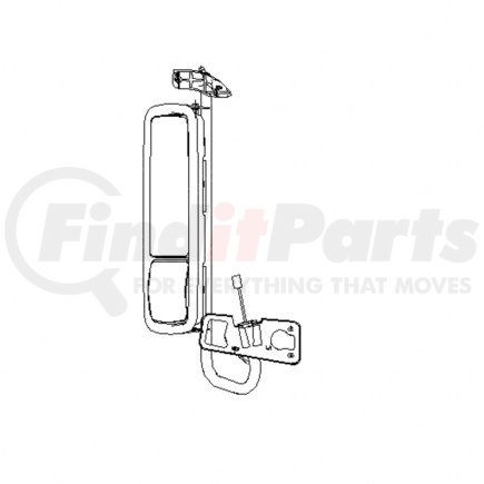 A22-62160-006 by FREIGHTLINER - Door Mirror - Assembly, Rearview, Outer, Narrow, Remote, Painted, Right Hand Drive, Left Hand