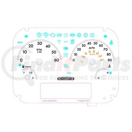 A22-74377-002 by FREIGHTLINER - Instrument Panel Assembly - 4 Gauge, Speedometer (MPH), Tachometer, Hydraulic, Looping