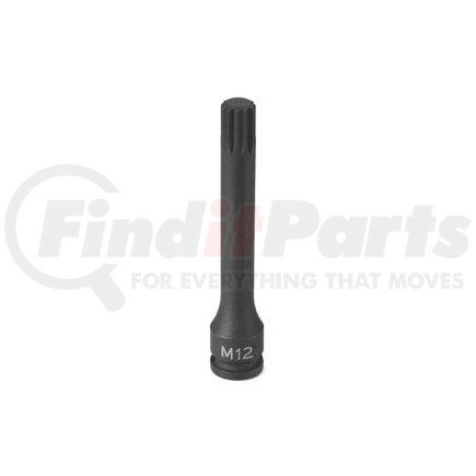 11124S by GREY PNEUMATIC - 3/8'' Drive x M12 Triple Square Driver 4'' Length