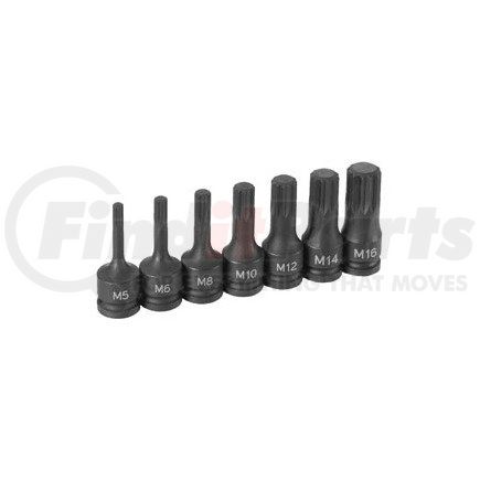 1207S by GREY PNEUMATIC - 7-Piece 3/8 in. Drive Triple Square Impact Drive Socket Set