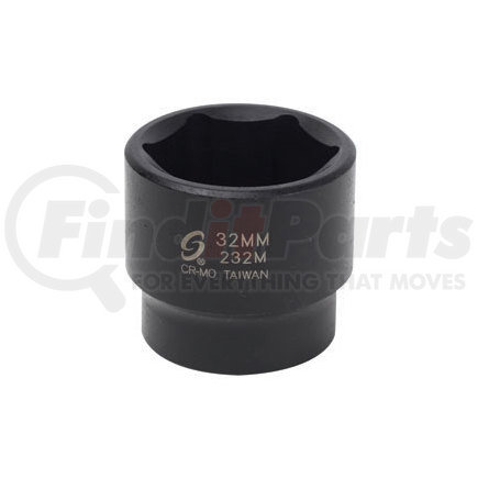 232M by SUNEX TOOLS - 1/2" Drive, Impact Socket, 32mm