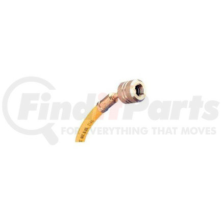 45722 by MASTERCOOL - 72" Yellow Standard Charging Hose with 1/4” SAE Automatic Shut-Off Valve Fitting