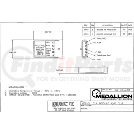 20578134 by VOLVO - Engine Coolant Level Module