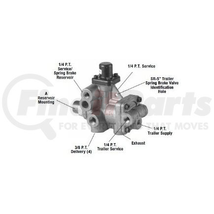 Bendix 109617X Air Brake Spring Brake Modulating Valve SR-5 Spring Brake Valve, Remanufactured