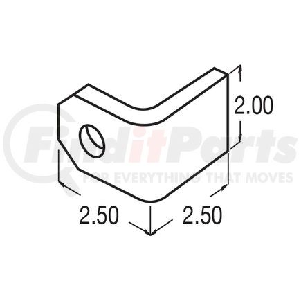 011-00104 by TRAMEC SLOAN - Trailer Landing Gear - Brace Lug, 2 InchX4.5 InchX4 Inch