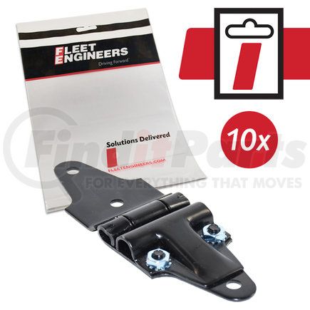 025E10004 by FLEET ENGINEERS - End Hinge for 2 Rollers, Black E-Coat