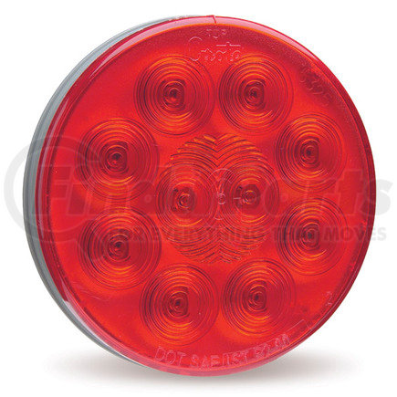 Grote 520923 Brake / Tail / Turn Signal Light SuperNova 4" 10-Diode Pattern LED S/T/T Lamp, Red, Grommet Mount, 24-Volt