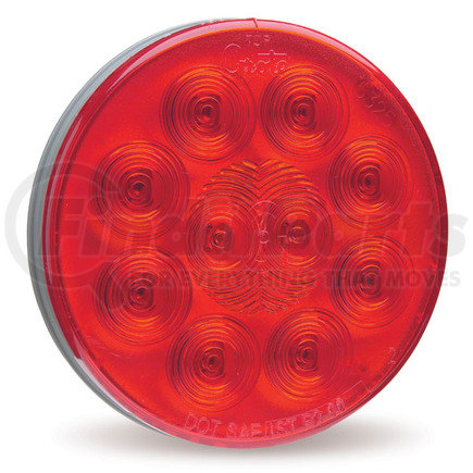 520923 by GROTE - SuperNova 4" 10-Diode Pattern LED S/T/T Lamp, Red, Grommet Mount, 24-Volt