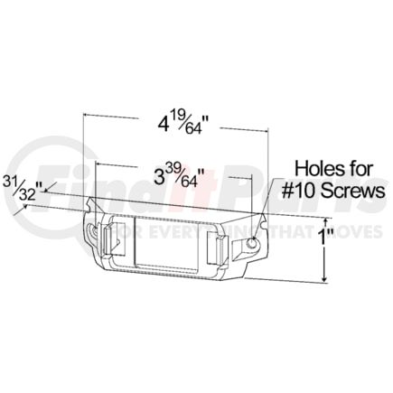 433703 by GROTE - Rail-Mount Bracket for Small Rectangular Lamps, White (42131 + 67050)