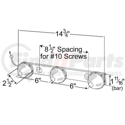 49002-3 by GROTE - Beehive Type Light Bar - Red, Multi Pack