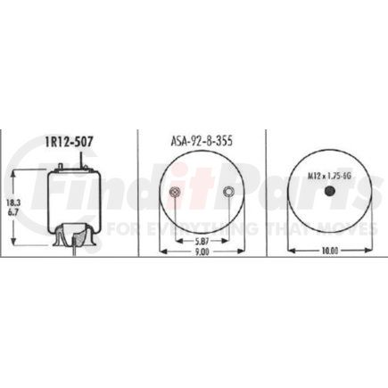 1R12-507 by STEMCO - Super Cushion® Rolling Lobe Air Springs