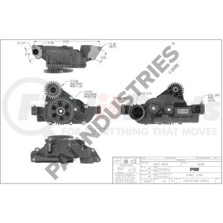 141348 by PAI - Engine Oil Pump - Black, Gasket not Included, For Cummins ISX / ISX 15 Engine Series Application