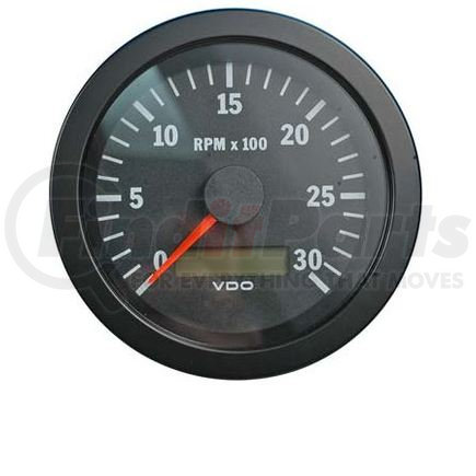 333-162 by VDO - Vision Black 3,000 RPM 3 3/8" Tachometer with Hourmeter, 12/24V
