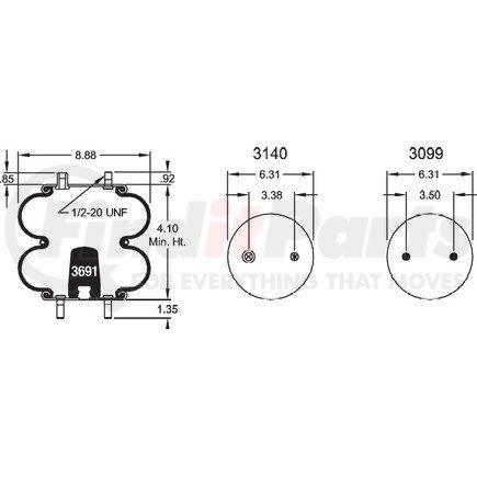 W013586941 by FIRESTONE - Airide Air Spring Double Convoluted 20