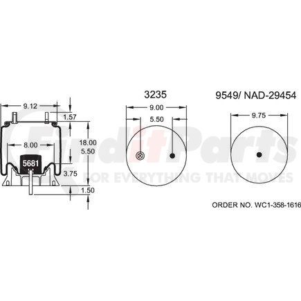 Firestone W013588949 Suspension Air Spring Kit 1T15LP5 AIR SPRING