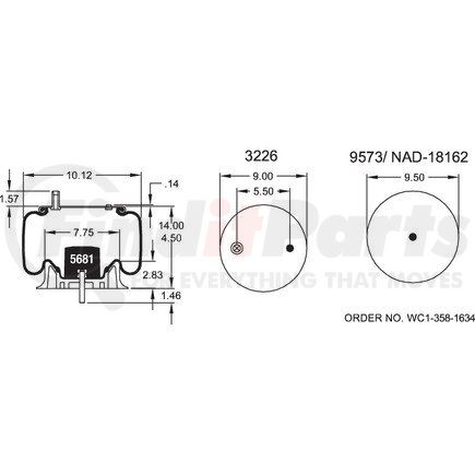 W013588197 by FIRESTONE - Airide Air Spring Reversible Sleeve 1T15M-2