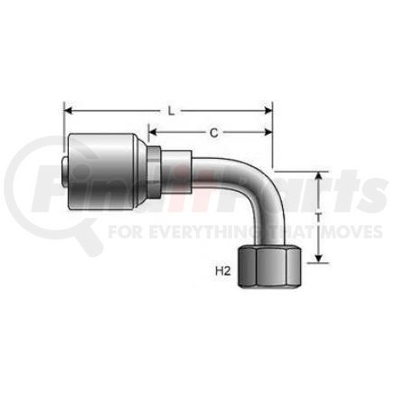 8G-8FFORX90S by GATES - FITTING ELBOW 90 DEG 1/2 HYD HOSE X O-RING SWIVEL