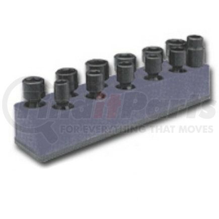 988 by MECHANIC'S TIME SAVERS - 3/8 in. Drive Universal Black 11 Hole Impact Socket Holder 9-19mm