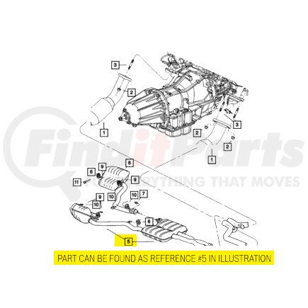 4854532AB by CHRYSLER - Exhaust Muffler - Passenger Side, with Resonator, fits 2006-2010 Dodge Charger