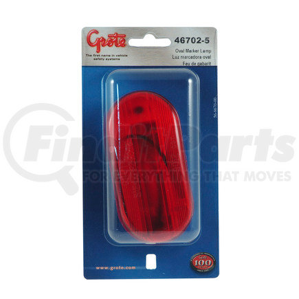 46702-5 by GROTE - Marker Light - Oval, Red, 0.33 AMP, Bracket Mount, Single Bulb