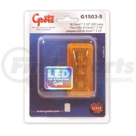 G1503-5 by GROTE - Hi Count® 3-Diode LED Clearance Marker Lights, Yellow, Retail Pack