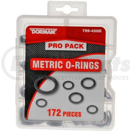 799-450D by DORMAN - Pro Pack Metric O-Rings - 172 Pieces