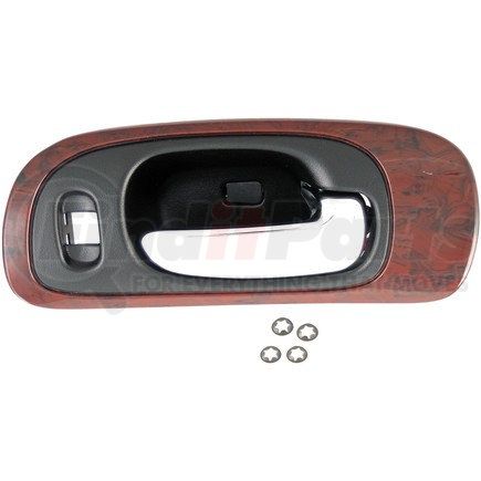 82095 by DORMAN - Interior Door Handle Chrome Lever, Woodgrain Housing