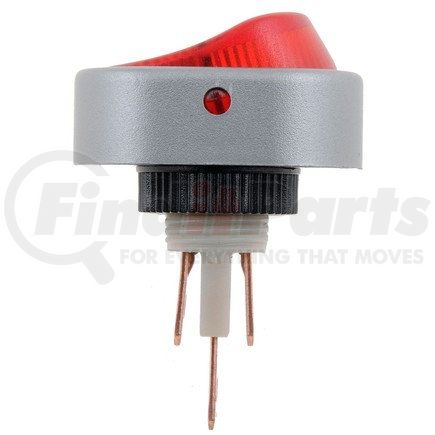 84870 by DORMAN - Electrical Switches - Rocker Full Glow - Oval Style Aluminum - Red Glow