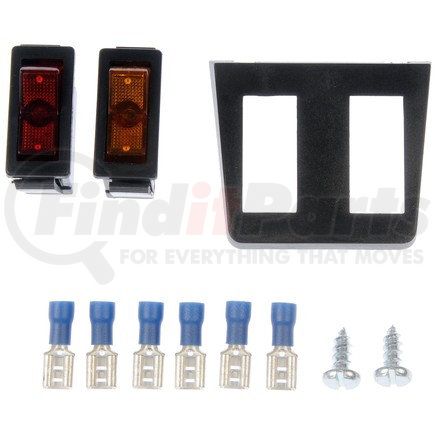 86921 by DORMAN - Multiple Rocker Kit Two Switches - Red and Amber