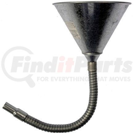 9-785 by DORMAN - 5-1/2 In Diameter Steel Flexible Neck Funnel with 1/2 In ID; No.80 Mesh Screen