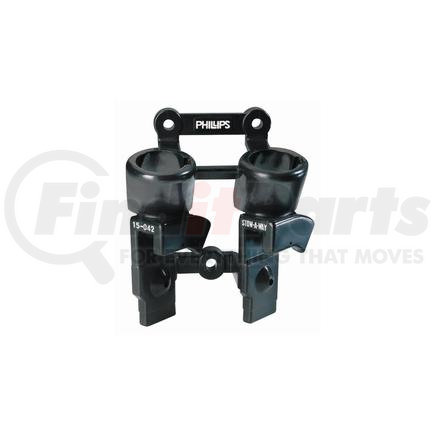 15-042-1 by PHILLIPS INDUSTRIES - Air Brake Gladhand Holder Mounting Bracket - 2 Plugs, 2 Gladhand Holder