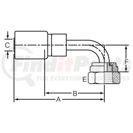 Dayco 108777 Hydraulic Coupling / Adapter DC08-08OF90T