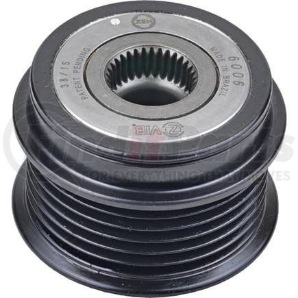 206-52027 by J&N - Pulley 6-Grooves, Decoupler, 0.67" / 17mm ID, 2.49" / 63.2mm OD
