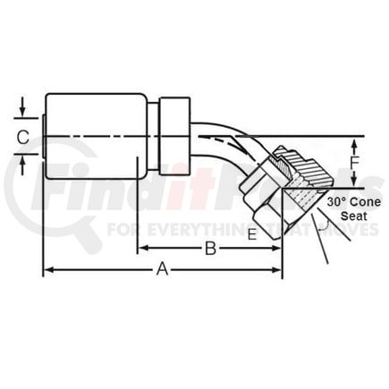 Dayco 116239 Hydraulic Coupling / Adapter DC12-12BPF45T