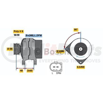 Bosch 0-121-715-003 New Alternator