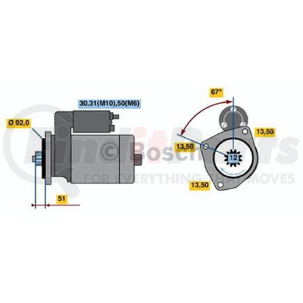 Bosch 0-001-330-004 New Starter