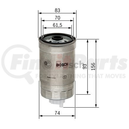 1 457 434 106 by BOSCH - Fuel Filter for VOLKSWAGEN WATER