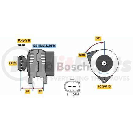 Bosch 0-124-525-056 New Alternator