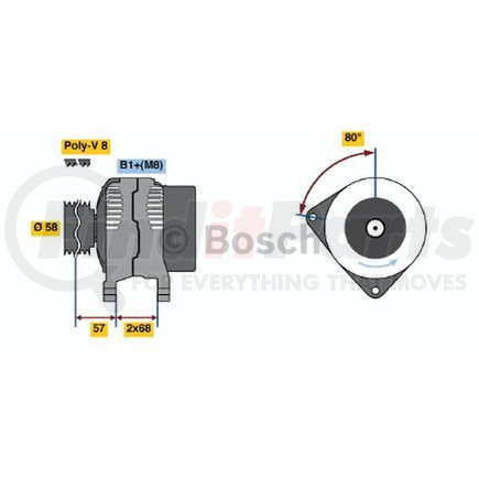 Bosch 0-124-525-041 Alternator New Alternator