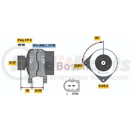 Bosch 0-124-325-178 New Alternator