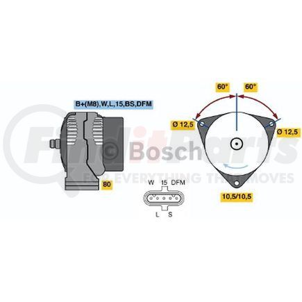 Bosch 0-124-655-025 Alternator New Alternator