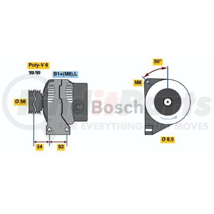 0124625025 by BOSCH - New Alternator