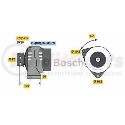 Bosch 0124615057 Alternator New Alternator