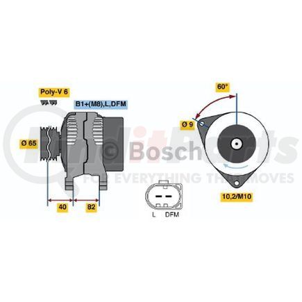 Bosch 0-124-615-007 New Alternator