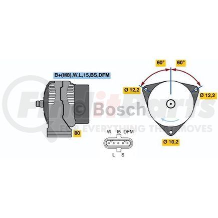Bosch 0-124-555-013 New Alternator