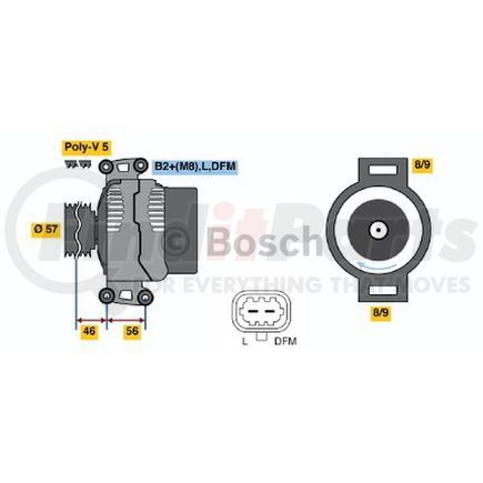 Bosch 0-124-525-086 New Alternator